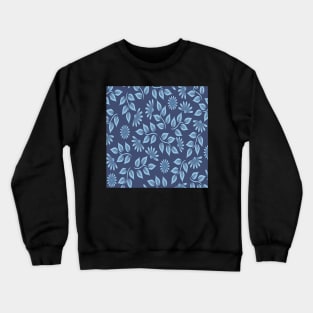 Floral Garden & Vines Blues & Greys Flowers Crewneck Sweatshirt